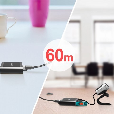 Przedłużacz USB2.0 over IP 4xUSB; 60m; Y-2516 Unitek