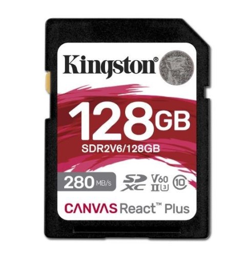 Karta pamięci SD 128GB React Plus 280/100/MB/s U3 V60 Kingston