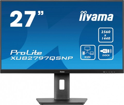 Monitor 27 cali XUB2797QSNP-B1,IPS,QHD,USB-c Dock,KVM,HDMI /5y/ IIYAMA
