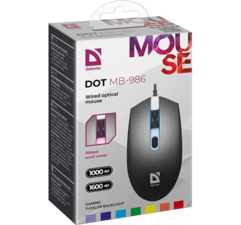 Mysz gamingowa DOT MB-986 optyczna 7 kolorów 1000dpi 4P Defender