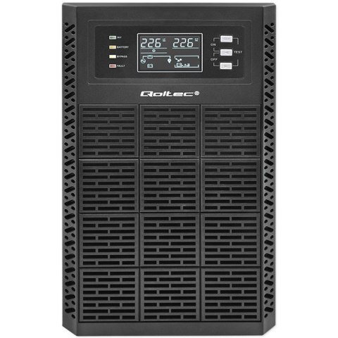 Zasilacz awaryjny UPS 3kVA | 3000W | Power Factor 1.0 | LCD | EPO| USB | On-line Qoltec