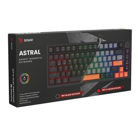 Klawiatura magnetyczna ASTRAL Black OUTEMU White Jade RGB 3 kolory keycapów Savio