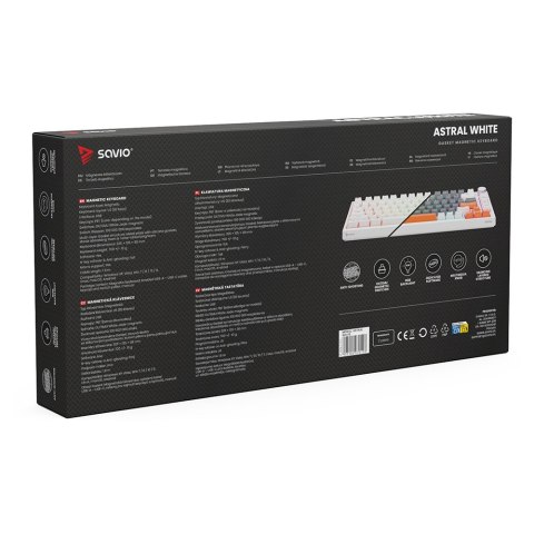 Klawiatura magnetyczna ASTRAL White OUTEMU White jade RGB 3 kolory keycapów Savio