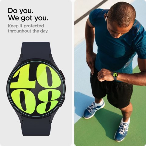 Szkło hartowane z ramką montażową na Samsung Galaxy Watch 7 44 mm - 2 szt. SPIGEN