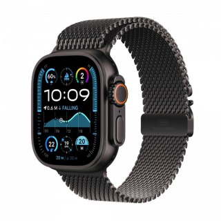 Watch Ultra 2 GPS + Cellular, koperta 49 mm z tytanu w kolorze czarnym z bransoletą mediolańską M z tytanu w kolorze czarnym Apple