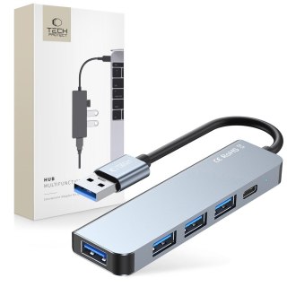 5w1 HUB rozdzielacz USB-A na USB-A USB-C - szary Tech-Protect