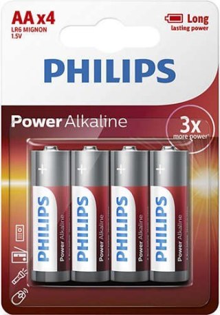 Baterie Power Alkaline AA 4szt. blister Philips