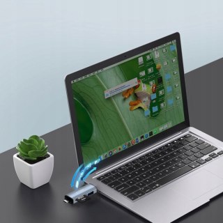 Czytnik kart pamięci SD / micro SD ze złączami USB-C / USB-A - szary Tech-Protect