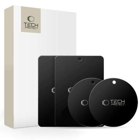 Płytki blaszki magnetyczne do uchwytów samochodowych na telefon czarne - 4 szt. Tech-Protect