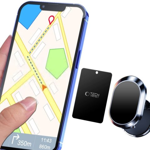 Płytki blaszki magnetyczne do uchwytów samochodowych na telefon czarne - 4 szt. Tech-Protect