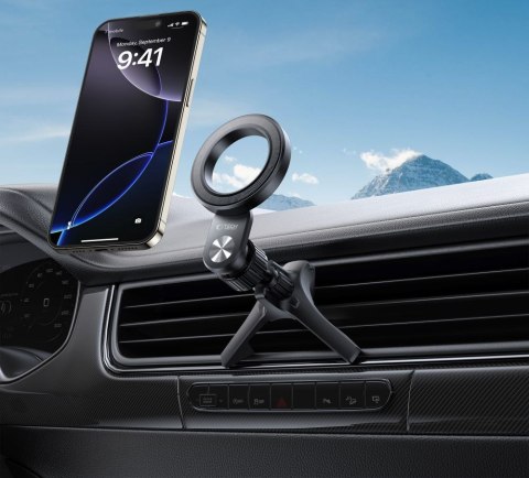 Uchwyt samochodowy na kratkę nawiewu do smartfona z pierścieniami MagSafe N53 - czarny Tech-Protect