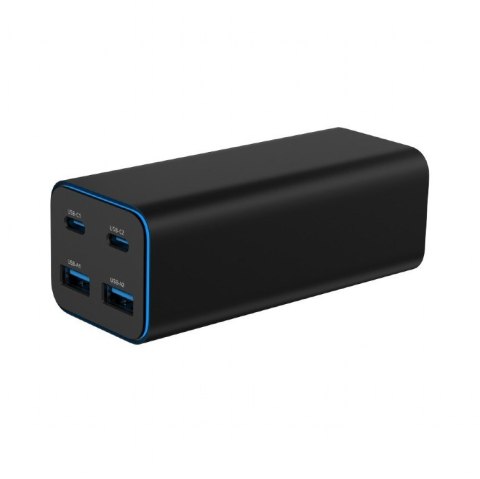 Ładowarka uniwersalna 100W GaN 2xUSB-A 2xUSB-C szybkie ładowanie czarna Gembird