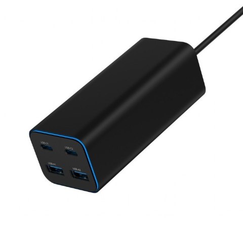 Ładowarka uniwersalna 100W GaN 2xUSB-A 2xUSB-C szybkie ładowanie czarna Gembird