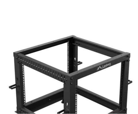 Stojak Open rack 19 cali 9U 600x600-1100 regulowany czarny Lanberg