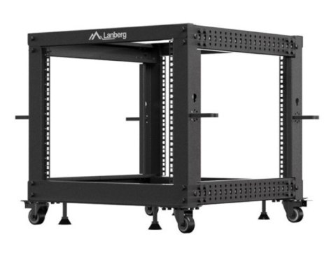 Stojak Open rack 19 cali 9U 600x600-1100 regulowany czarny Lanberg