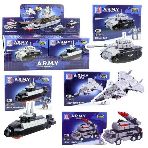 Klocki Konstrukcyjne Armia Wojsko Militarne Środki Transportu Robot 2w1 LEAN TOYS