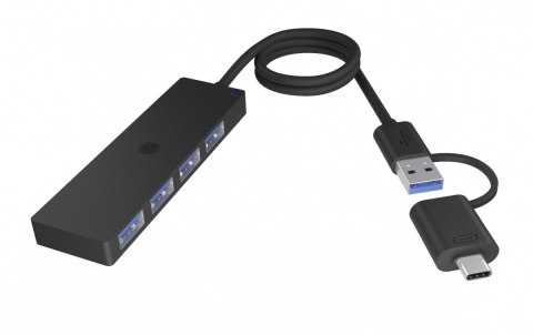 Hub IB-HUB1424-C3 4-Port USB Typ-A, złącze Typ-C/A IcyBox