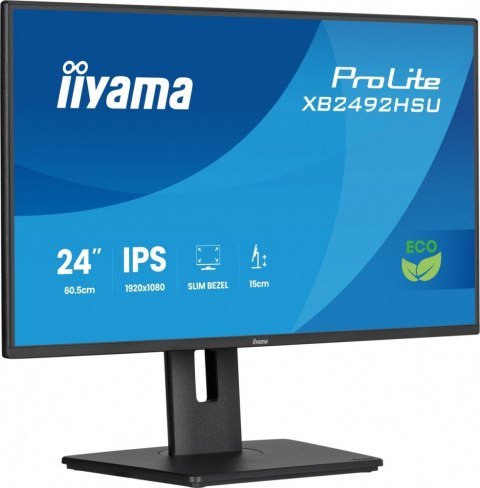 Monitor 24 cali XB2492HSU-B1 IPS,FHD,HDMI,DP,120Hz,300cd,4ms, cienkie ramki, 1500:1, ErP B, USB HUBx2 IIYAMA