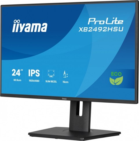 Monitor 24 cali XB2492HSU-B1 IPS,FHD,HDMI,DP,120Hz,300cd,4ms, cienkie ramki, 1500:1, ErP B, USB HUBx2 IIYAMA
