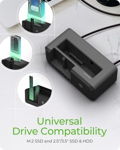Stacja dokująca IB-2924MSCL-C31 Docking & CloneStation 1x 2,5"/3,5" do 1x M.2 NVMe & M.2 NVMe do M.2 NVMe IcyBox