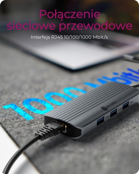 Stacja dokująca IB-DK4034a-CPD 6w1, HDMI,USB,PD,LAN IcyBox