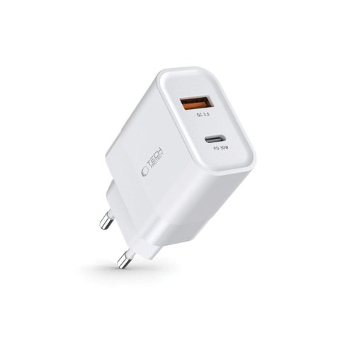 Ładowarka sieciowa C30W USB-C USB-A 30W - biała Tech-Protect