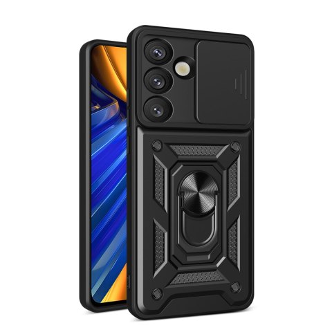 Pancerne etui z podstawką osłoną aparatu na Realme P3 5G Hybrid Armor Camshield - czarne HURTEL