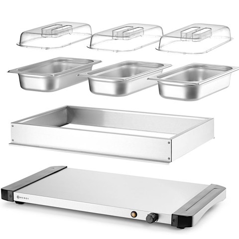 Podgrzewacz elektryczny płyta grzewcza do potraw 3x GN 1/3 400 W Duralex