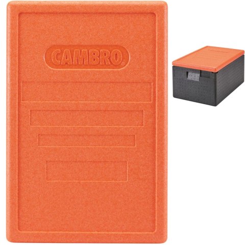 Pokrywa do pojemników Cam GoBox ładowanych od góry 600x400 mm - pomarańczowa CAMBRO