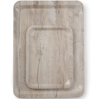 Taca do serwowania prostokątna antypoślizgowa 240x340 mm - jasne drewno Amer Box
