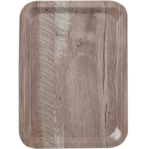 Taca do serwowania prostokątna antypoślizgowa 370x530 mm - ciemne drewno Amer Box