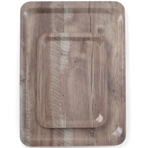 Taca do serwowania prostokątna antypoślizgowa 370x530 mm - ciemne drewno Amer Box