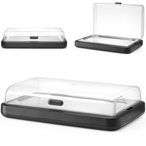 Witrynka ekspozycyjna z wkładem chłodzącym UNIQ GN 1/1 - czarna Hendi