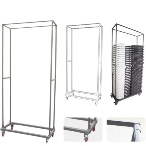 Wózek do transportu przechowywania 25 krzeseł cateringowych Amer Box