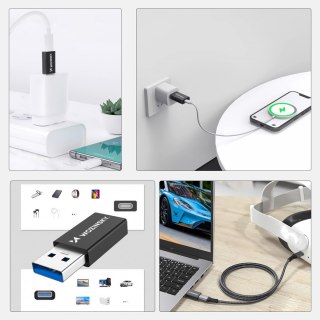 Adapter przejściówka USB-A - USB-C OTG - czarny WOZINSKY