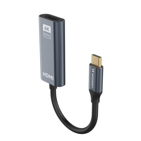 Adapter przejściówka USB-C - HDMI 4K 60Hz - czarny WOZINSKY