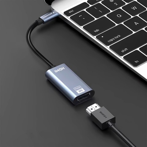 Adapter przejściówka USB-C - HDMI 4K 60Hz - czarny WOZINSKY