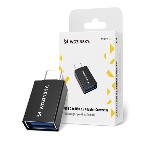 Adapter przejściówka USB-C - USB-A 10Gb/s - czarny WOZINSKY