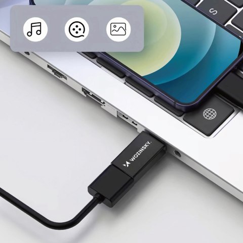 Adapter przejściówka USB-C - USB-A 10Gb/s - czarny WOZINSKY