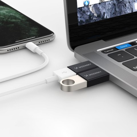 Adapter przejściówka USB-C - USB-A 10Gb/s - czarny WOZINSKY