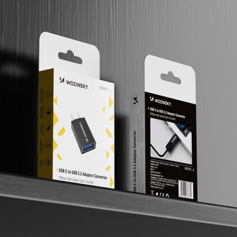 Adapter przejściówka USB-C - USB-A 10Gb/s - czarny WOZINSKY