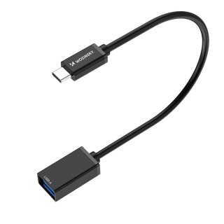 Adapter przejściówka USB-C (męski) - USB-A (żeński) OTG - czarny WOZINSKY
