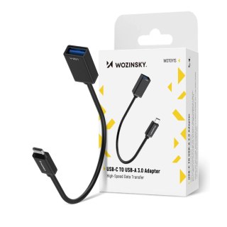 Adapter przejściówka USB-C (męski) - USB-A (żeński) OTG - czarny WOZINSKY