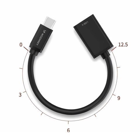 Adapter przejściówka USB-C (męski) - USB-A (żeński) OTG - czarny WOZINSKY
