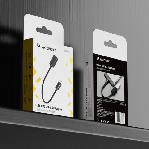 Adapter przejściówka USB-C (męski) - USB-A (żeński) OTG - czarny WOZINSKY