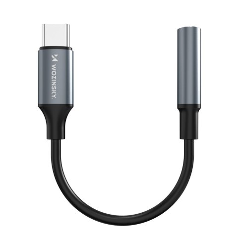 Adapter przejściówka USB-C - mini jack 3.5mm - czarny WOZINSKY
