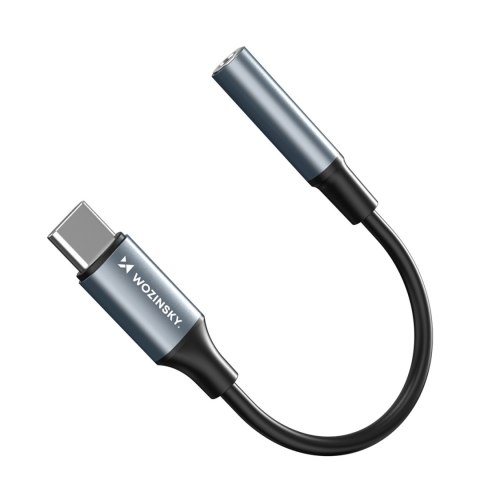 Adapter przejściówka USB-C - mini jack 3.5mm - czarny WOZINSKY