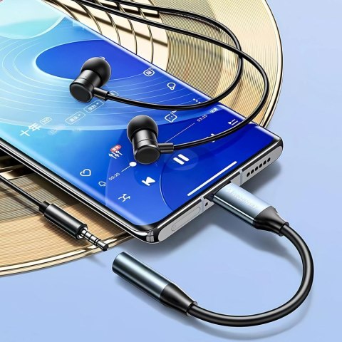Adapter przejściówka USB-C - mini jack 3.5mm - czarny WOZINSKY