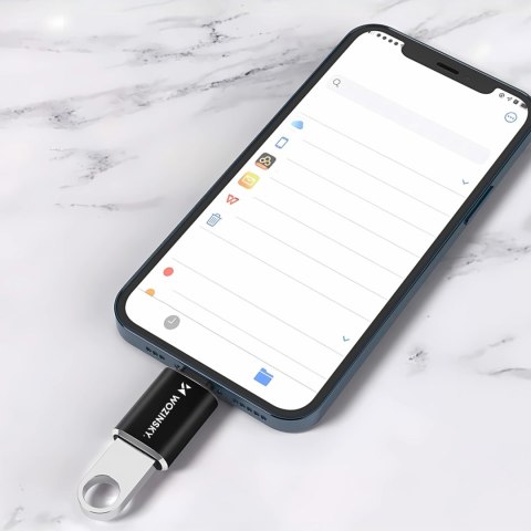 Adapter przejściówka iPhone Lightning - USB-A OTG - czarny WOZINSKY
