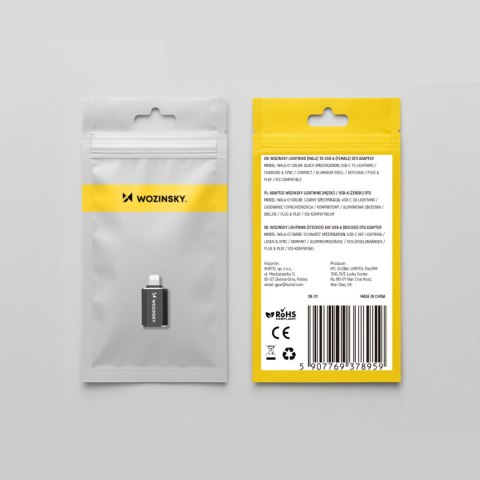 Adapter przejściówka iPhone Lightning - USB-A OTG - czarny WOZINSKY